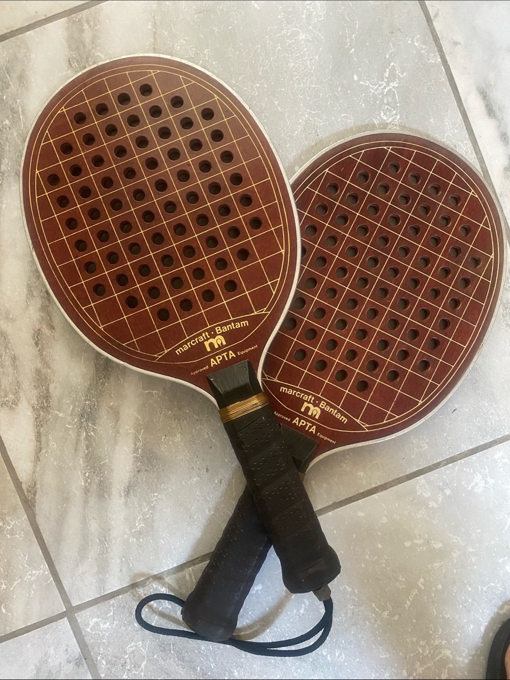Marcraft Bantam Brown Paddle Ball Rackets - Set of 2